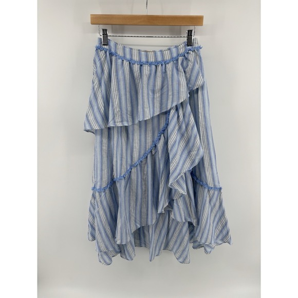 NWOT Anthropologie Moon River Ruffle Midi Skirt Sz S Coastal Cowgirl Boho - Picture 2 of 10